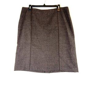 Laura Women's Tweed Brown Straight Skirt Size 16